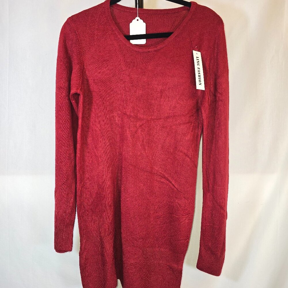 Burgundy Long Soft Knit Sweater